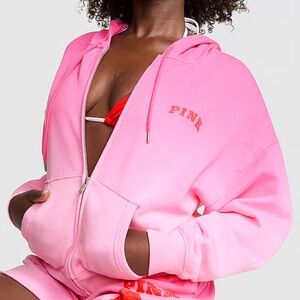 Victoria's Secret Pink EDL Full Zip‎ Jacket Dusty Rose Medium New With Tags